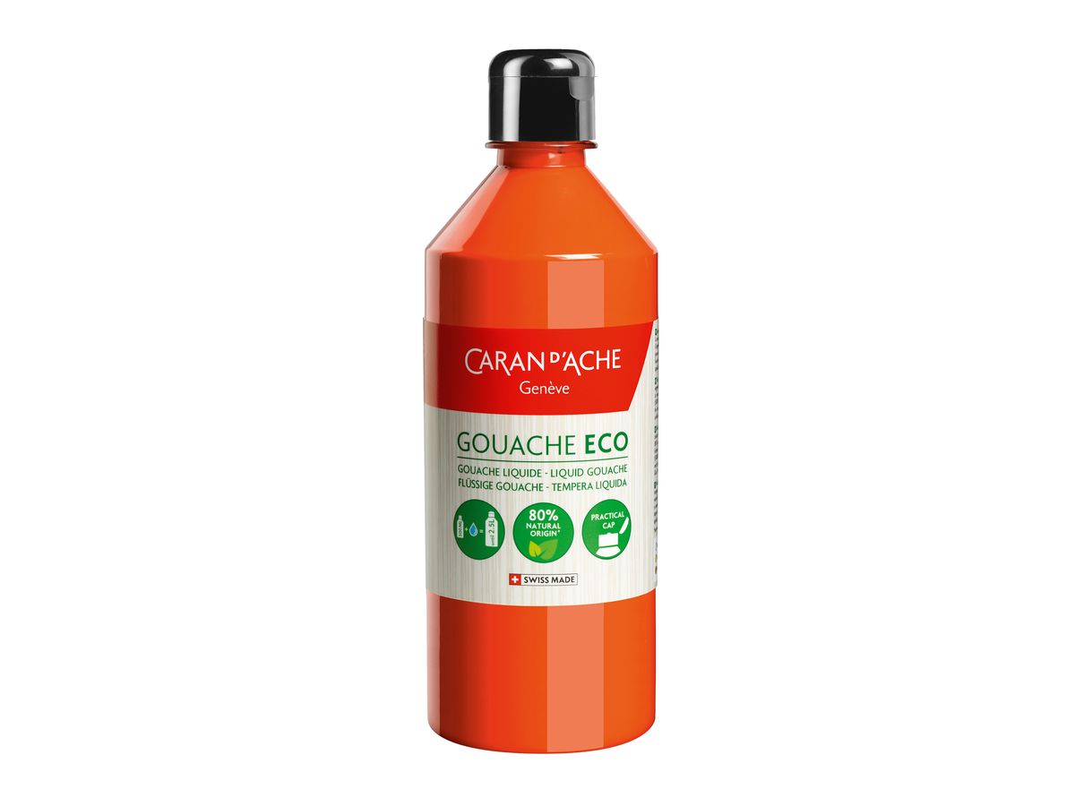 CARAN D'ACHE Deckfarbe Gouache Eco 500ml 2371.030 orange fluo flüssig (7630002334761)