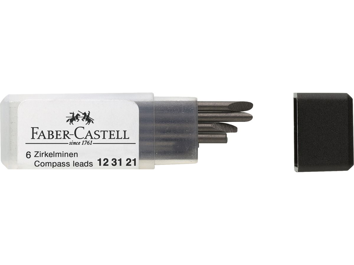 FABER-CASTELL Zirkelminen 25mm 123121 6 Stück, Dose (4005401231219)