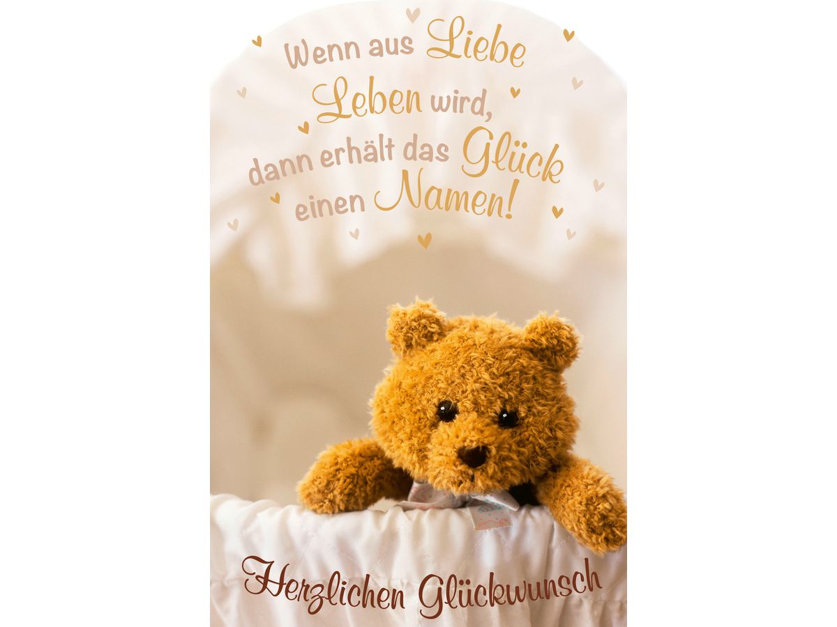 ABC Glückwunschkarte Baby B6 52623 Teddybär (7611119260723)