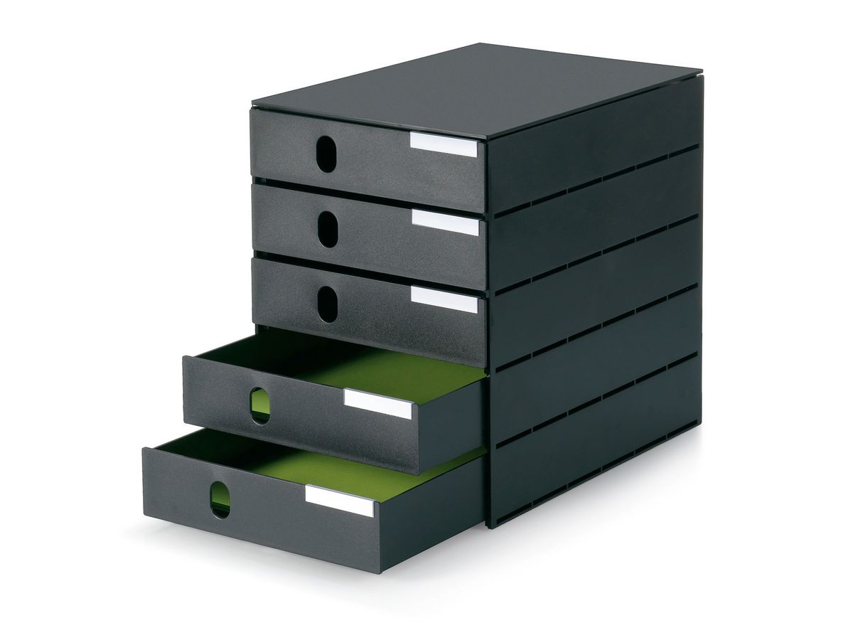 STYRO Schubladenbox styroval pro 14-8000.90 schwarz 5 Schubladen gesch. (7612176073202)