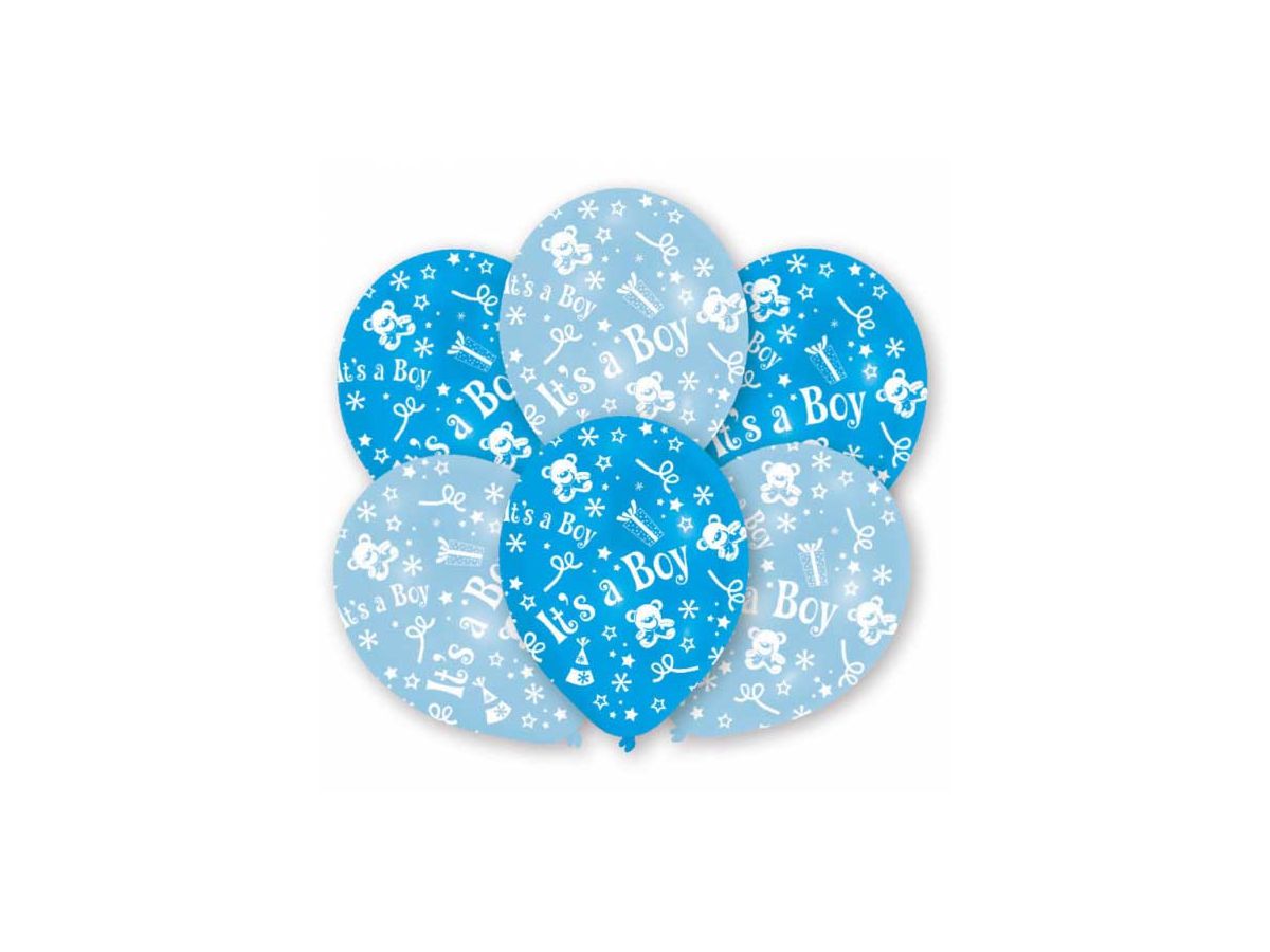 NEUTRAL Ballons It's a boy 6 Stk. INT995697 blau 27.5cm (0013051381318)