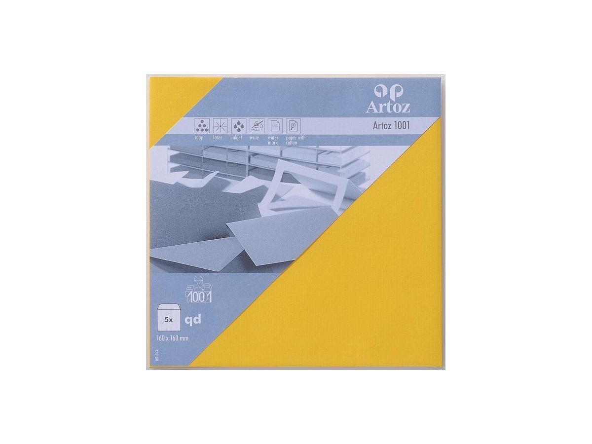 ARTOZ Enveloppes 1001 160x160mm 107454182 100g jaune soleil 5 feuilles (7612450330410)