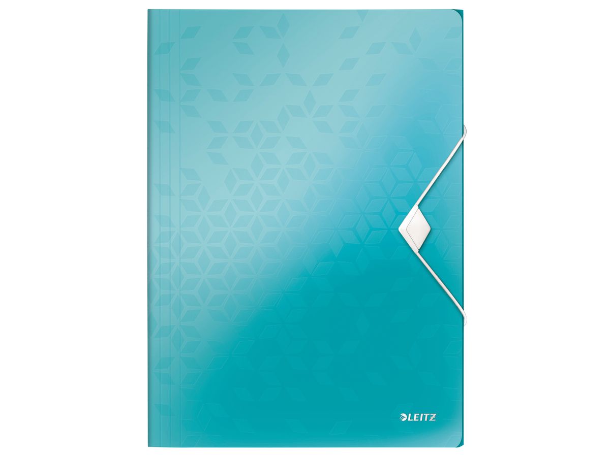 LEITZ Gummibandmappe WOW A4 45990051 eisblau für 150 Blatt (4002432105885)
