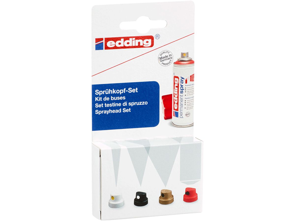 EDDING Testa spray 5200-SET 4 colori/6 pezzi Blister (4057305041715)