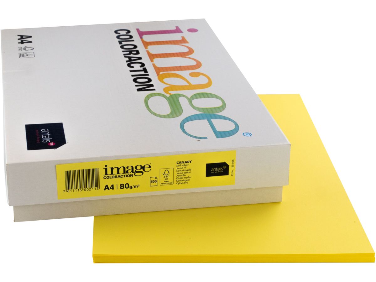 IMAGE COLORACTION Kopierpapier Canary A4 274567 kanariengelb, 80g 500 Blatt (7611115002112)