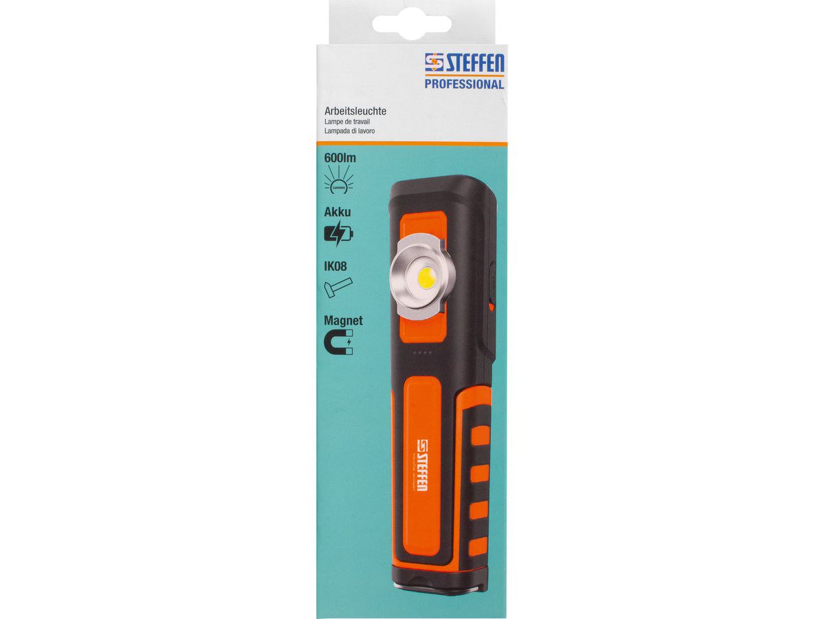 STEFFEN Arbeitsleuchte LED Worklight 65 00168 orange, Akku, 6W (7611007179823)