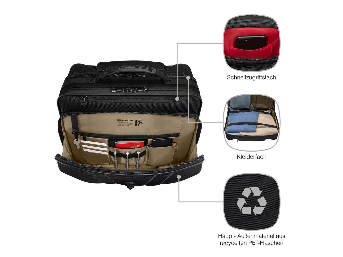 WENGER Wheeled Laptop Case 15.6inch 653631 Legacy Black Series Black (7611160299772)