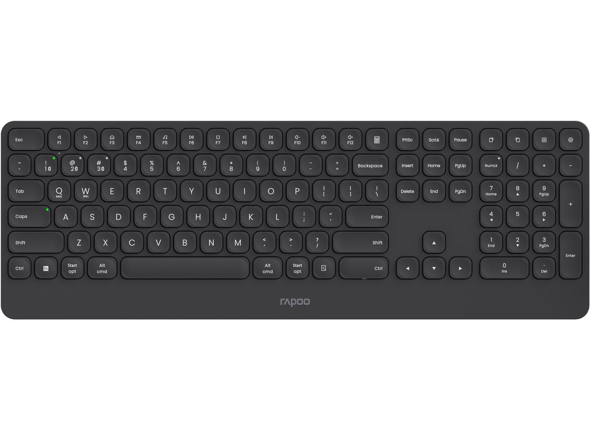 RAPOO E9390M Ultraslim Keyboard 13133 Wireless, Black (6940056131331)