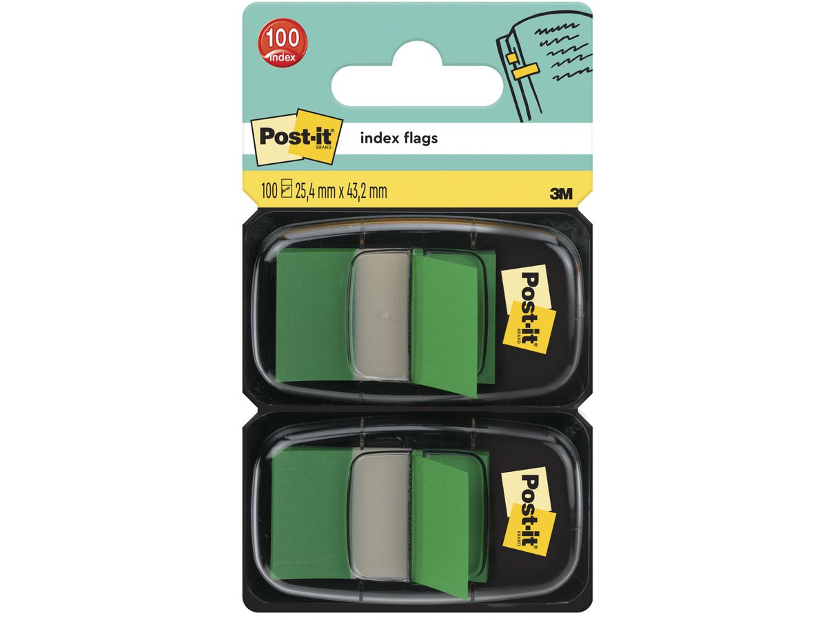 POST-IT Index 2-set 25,4x43,2mm 680-G2 vert 2x50 pcs. (0051141920573)