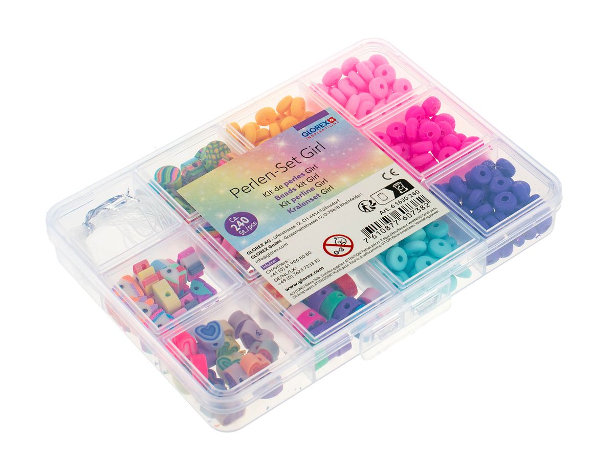 GLOREX Perlen-Set Girl 61630240 assortiert 240 Stück (7610877607382)