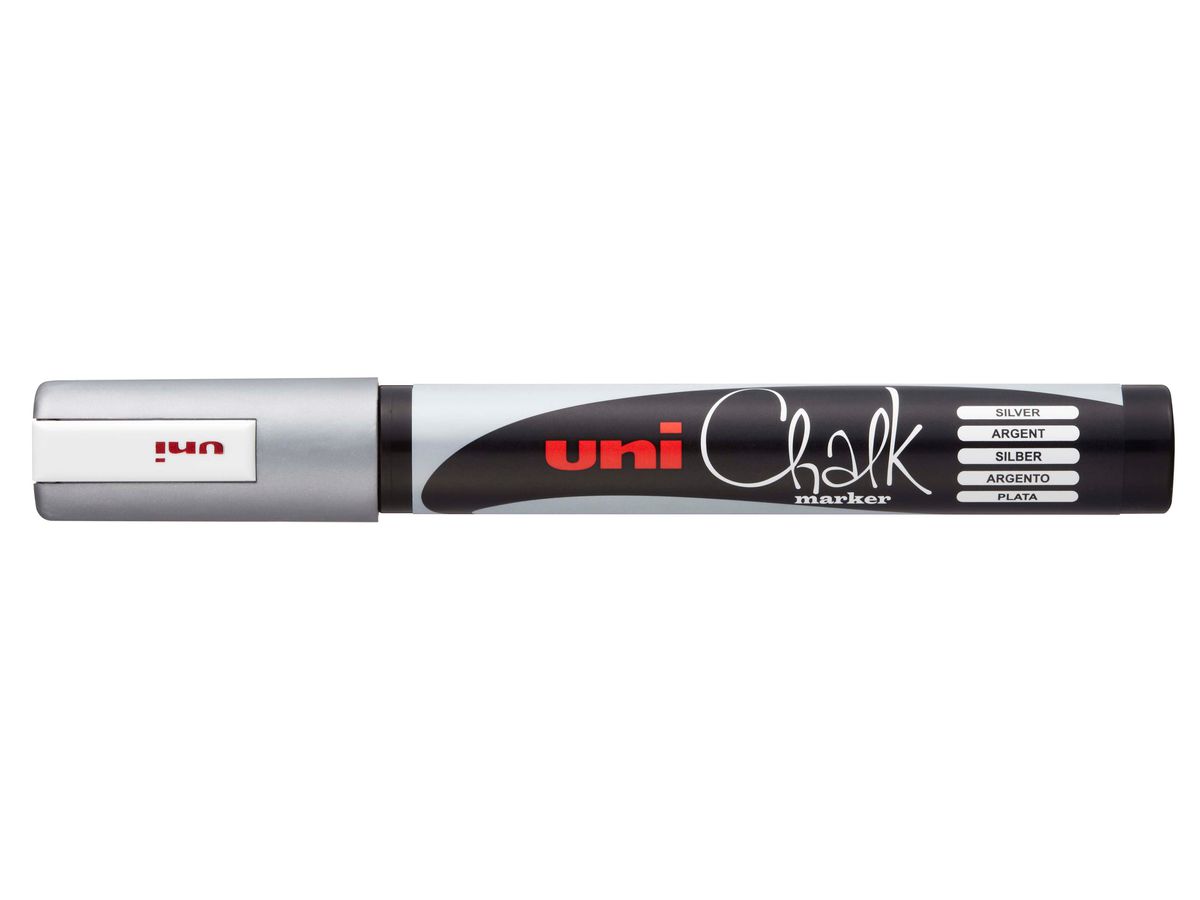UNI-BALL Chalk Marker 1.8-2.5mm PWE5M SILVER argento (4902778222096)