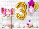 PARTYDECO Ballon en plastique no. 3 86cm FB1M-3-019 or (5902230736139)