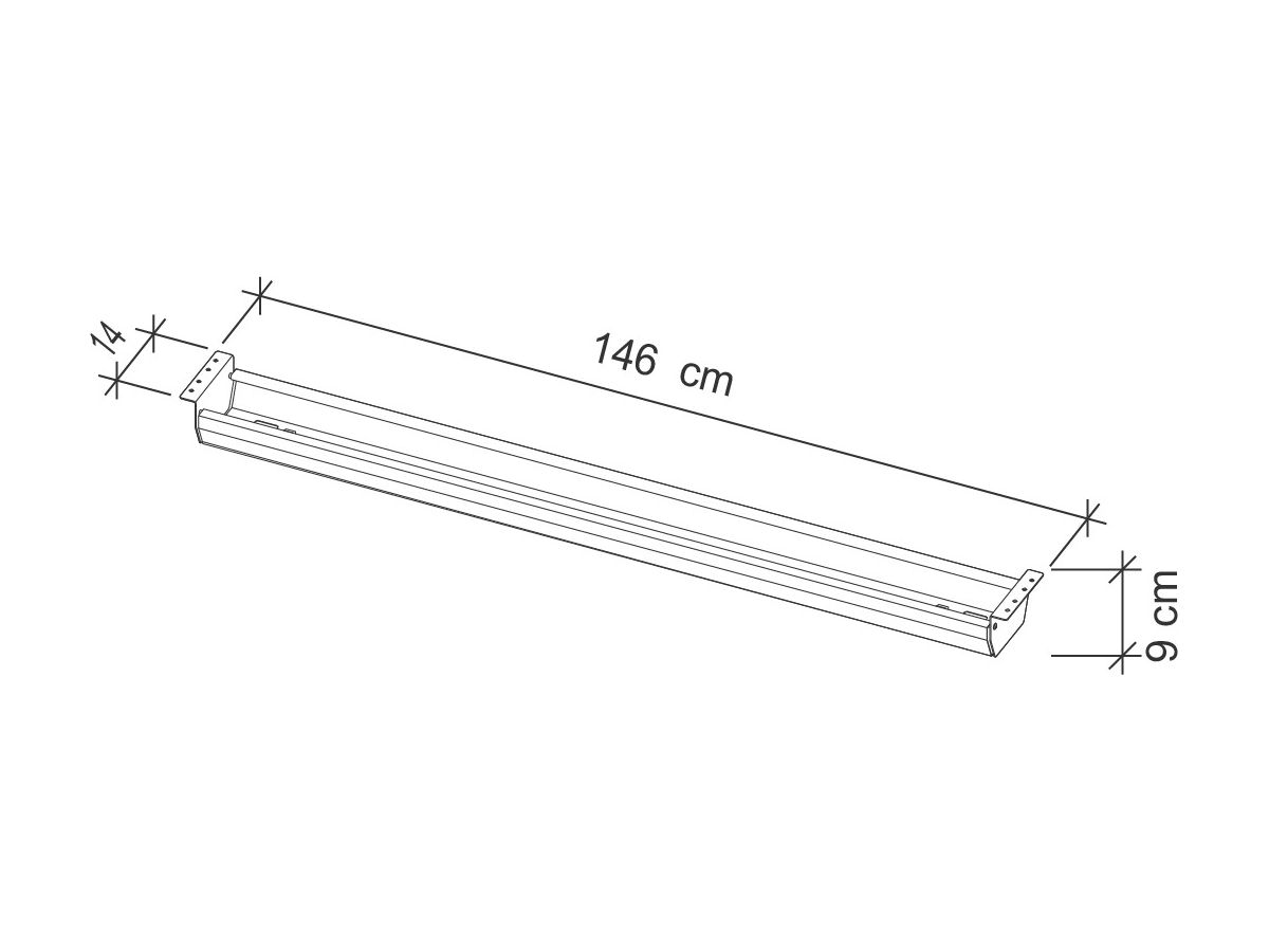 APOLLO Canalina per cavi 146cm VCK18/W bianco, per tavoli 180-200 cm (4032062193877)