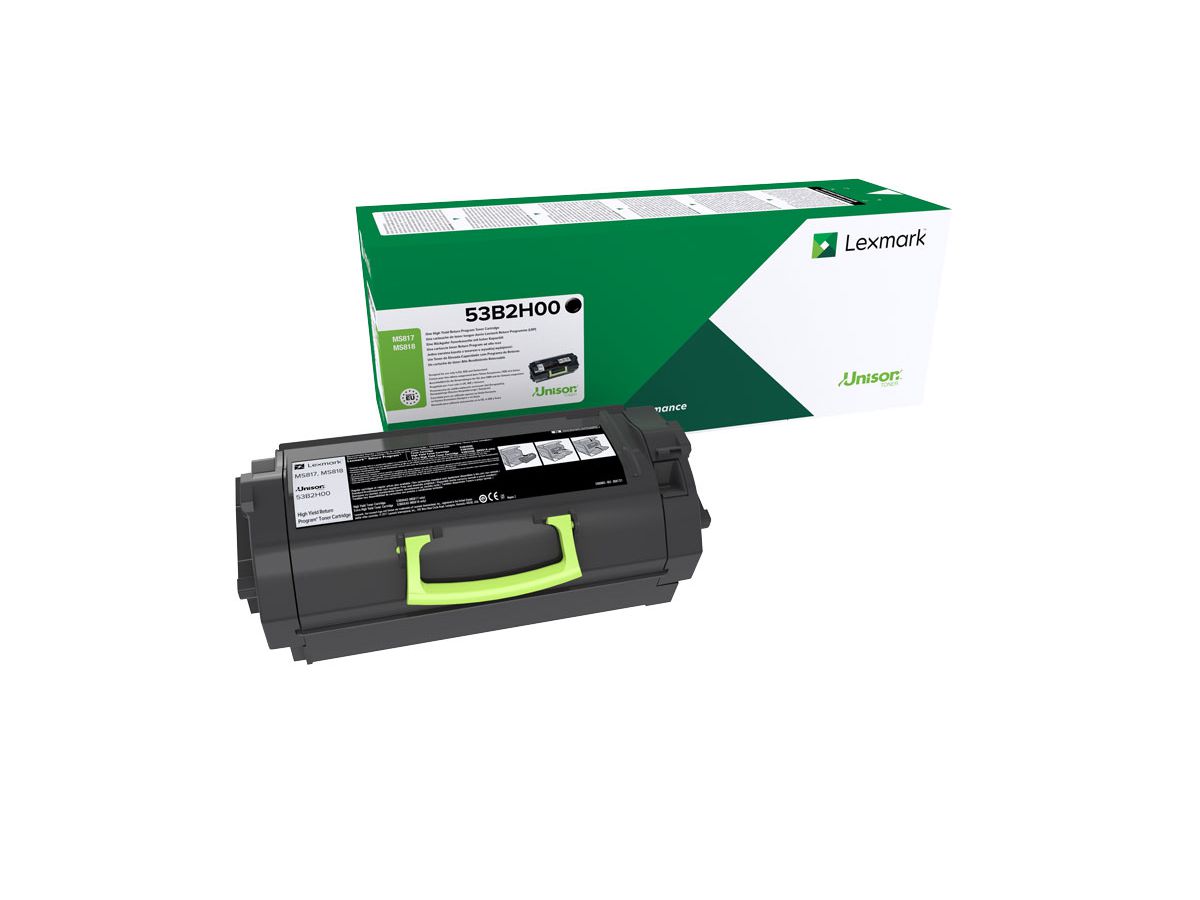 LEXMARK Cart. toner HY return noir 53B2H00 MS817, MS818 25'000 pages (0734646645294)