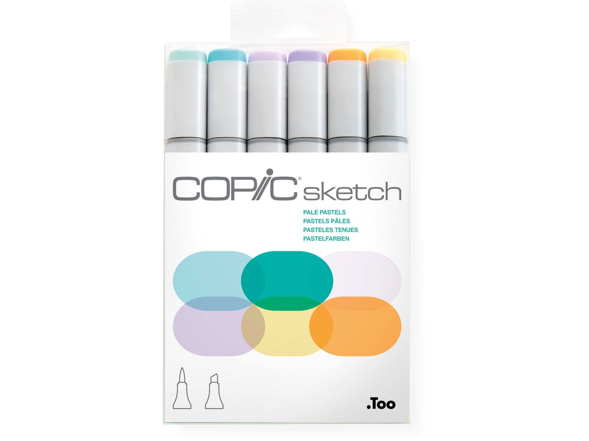 COPIC Marker Sketch 21075667 Set Pale Pastels, 6 pz. (4511338052686)