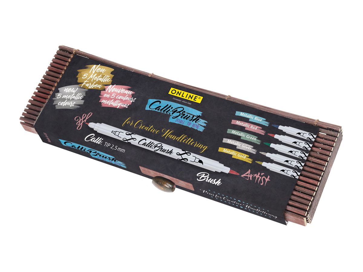 ONLINE Callibrush Pen Double Tip 19089 metallic ass. 2.5mm (4014421190895)