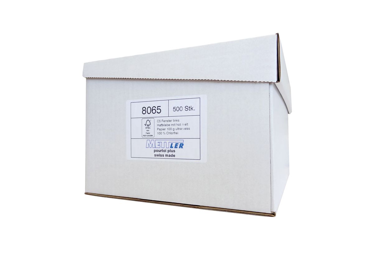 METTLER Couvert Fenster links C5 8065 100g,ultraweiss,Kleber 500 St. (7640126062037)