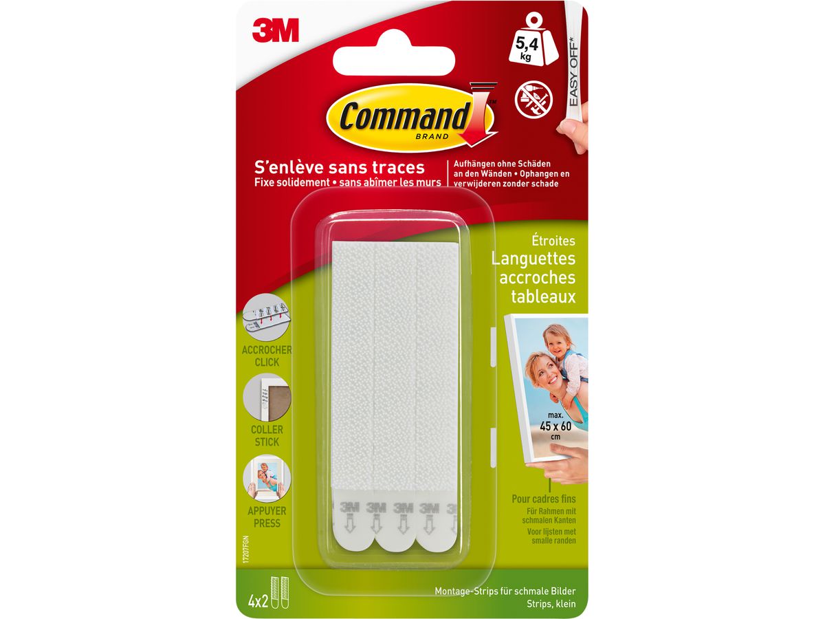 3M Command Montagestreifen M 17207 bis 5,4 kg 4 Stück (4046719466627)