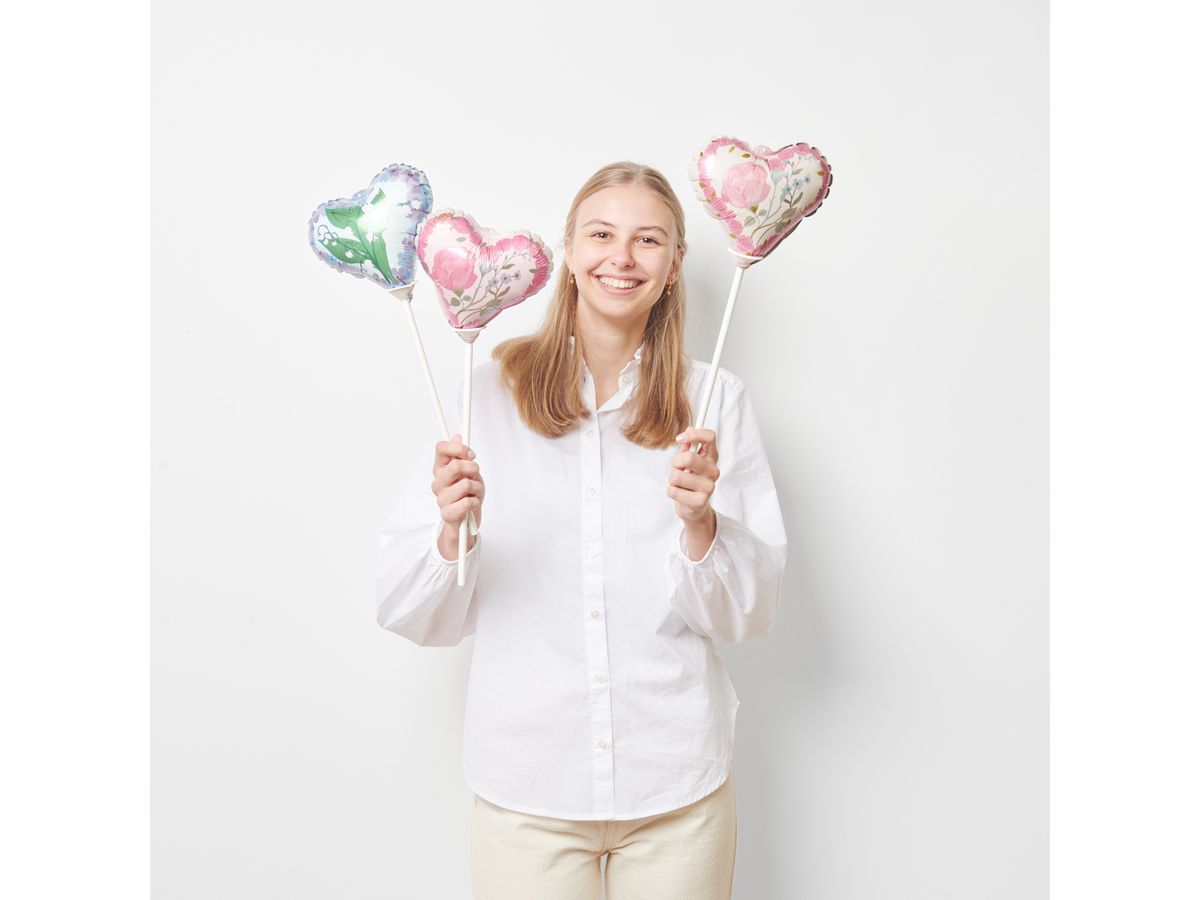 RICO DESIGN Ballon en plastique 17x15cm 400881 Curs avec des fleurs 3 pièces (4051271224462)