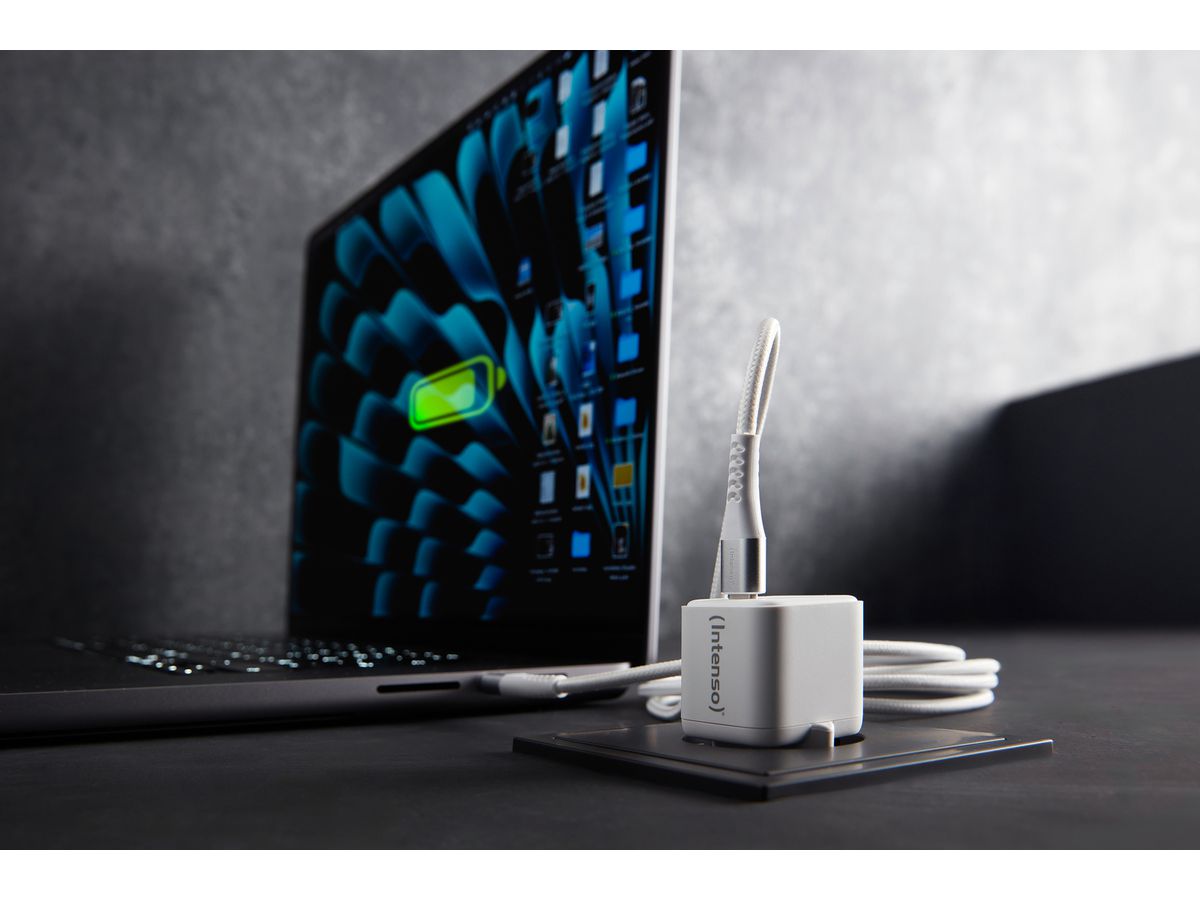 INTENSO Power Charger 30W GaN 1x USB-C 7803042 + Cable USB-C to USB C white (4034303034086)