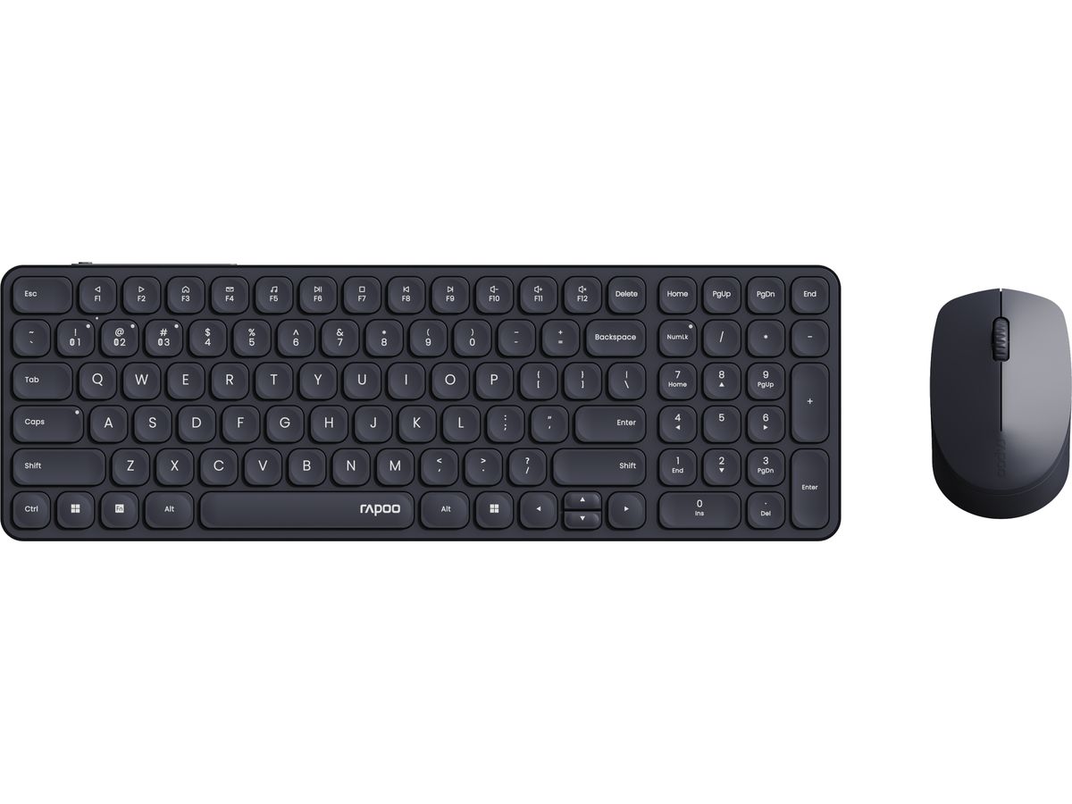 RAPOO 9310M Ultraslim Deskset 12630 Wireless, Multimode,Black (6940056126306)