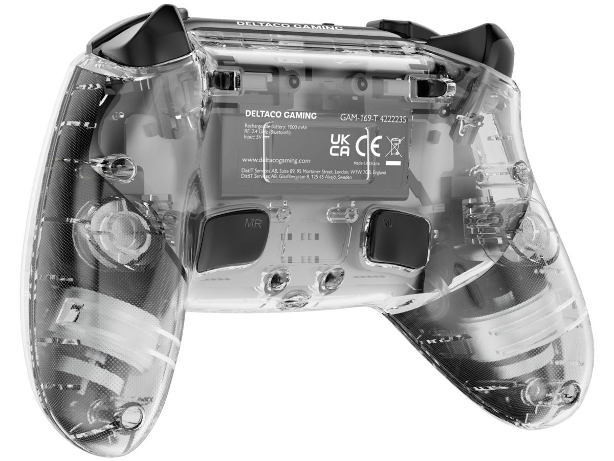 DELTACO Wireless Controller PS4 GAM-169-T Transparent (7333048060839)