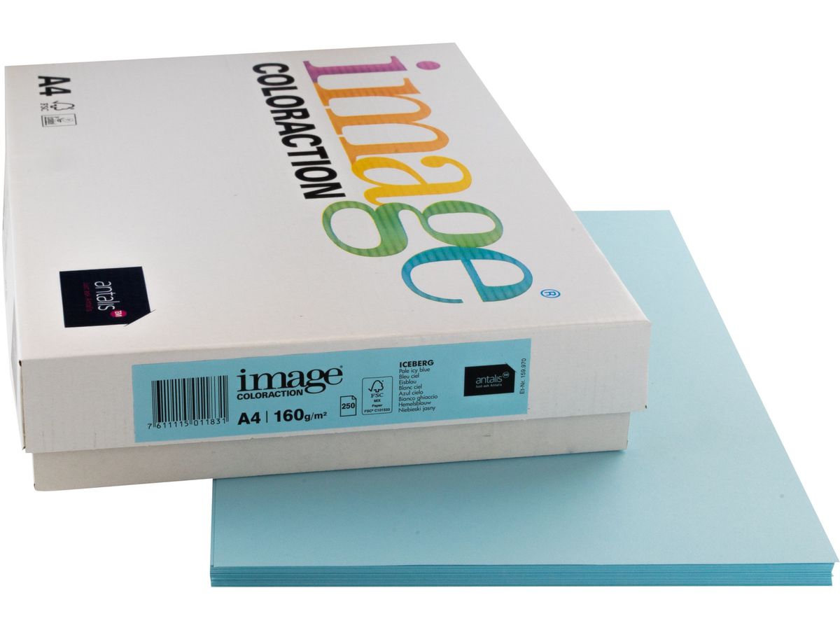 IMAGE COLORACTION Carta per copie Iceberg A4 294544 blu ghiaccio,160g 250 fogli (7611115011831)