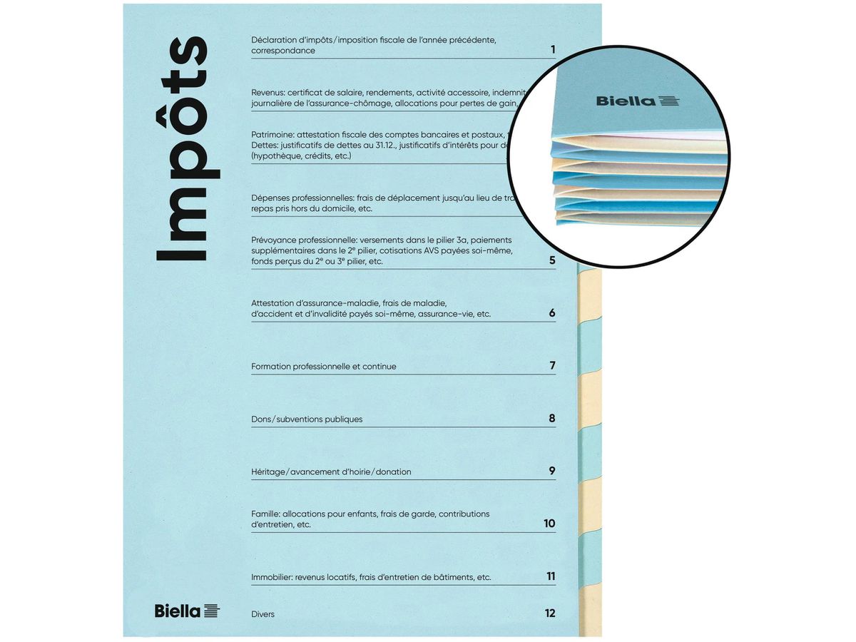 BIELLA Serviette de conf. FR A4 326011291U bleu/beige 320g, 12 pcs. (7611365464289)