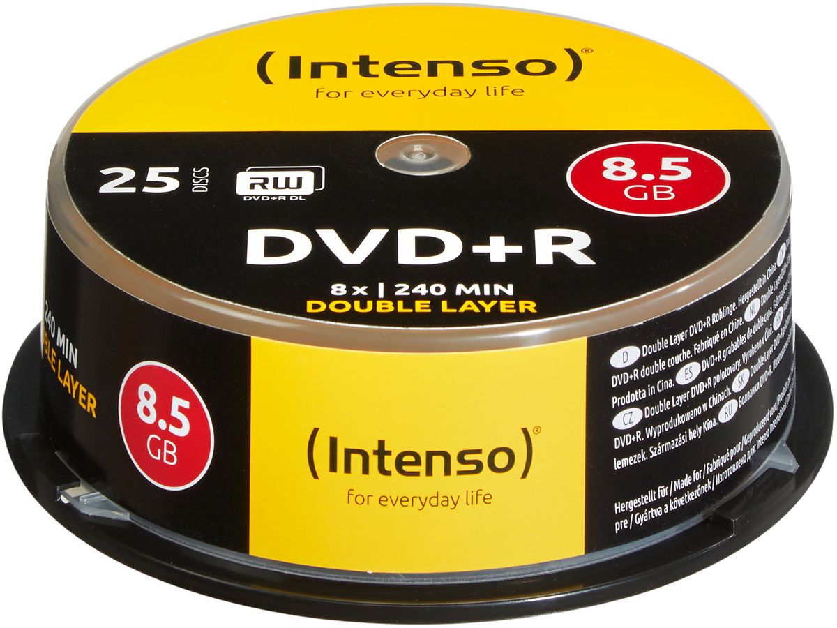 INTENSO DVD+R Cake Box 8.5GB 4311144 8X DL 25 PCS (4034303008384)