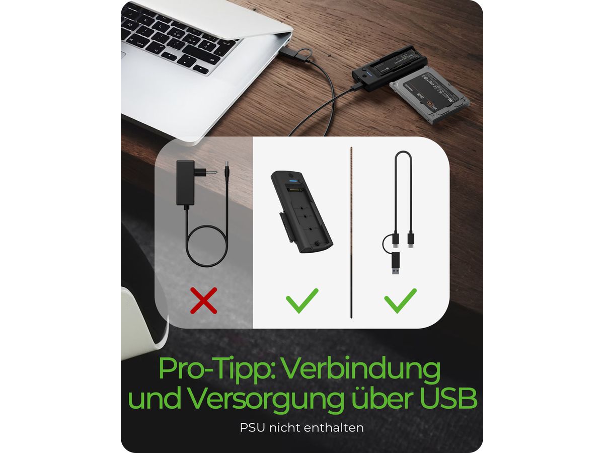 ICY BOX DockingStation M.2 IB-180MS-C31 NVMe SSD & SATA Drive, USB-C (4250078174356)