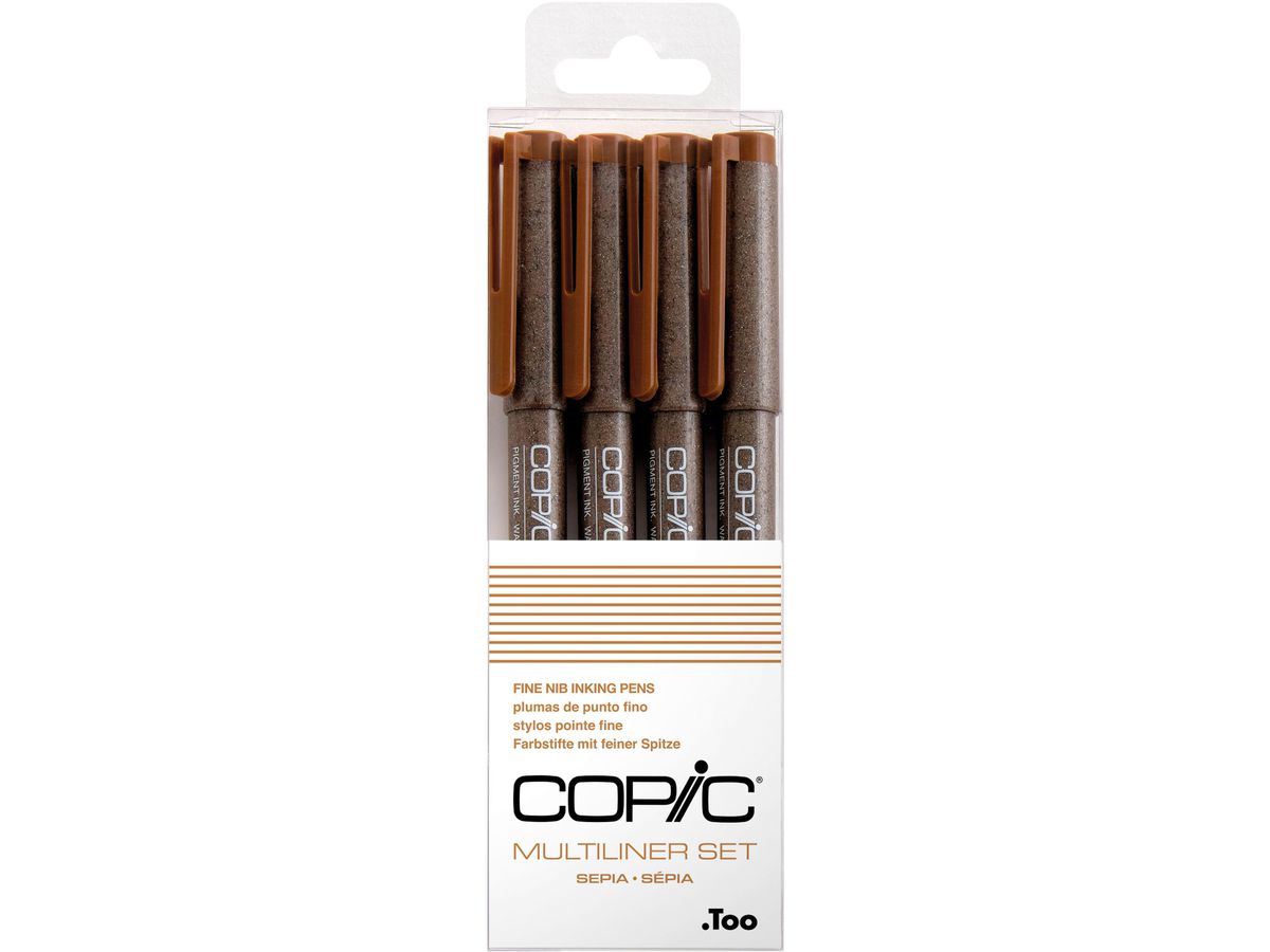 COPIC Multiliner 22075621 Sepia Set, 4 Stück ass. (4511338052723)