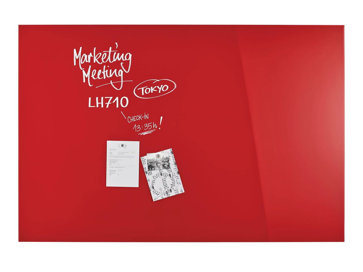 MAGNETOPLAN Design-Glasboard 1500x1000mm 13408006 rosso, magnetico (4013695057170)