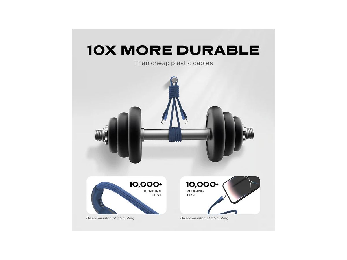 STATIK MagStack Pro,Magnetic Cable PUP-0550-3FT-CC-NVY USB-C to C, 2m, 100W, Orange (0810024058563)