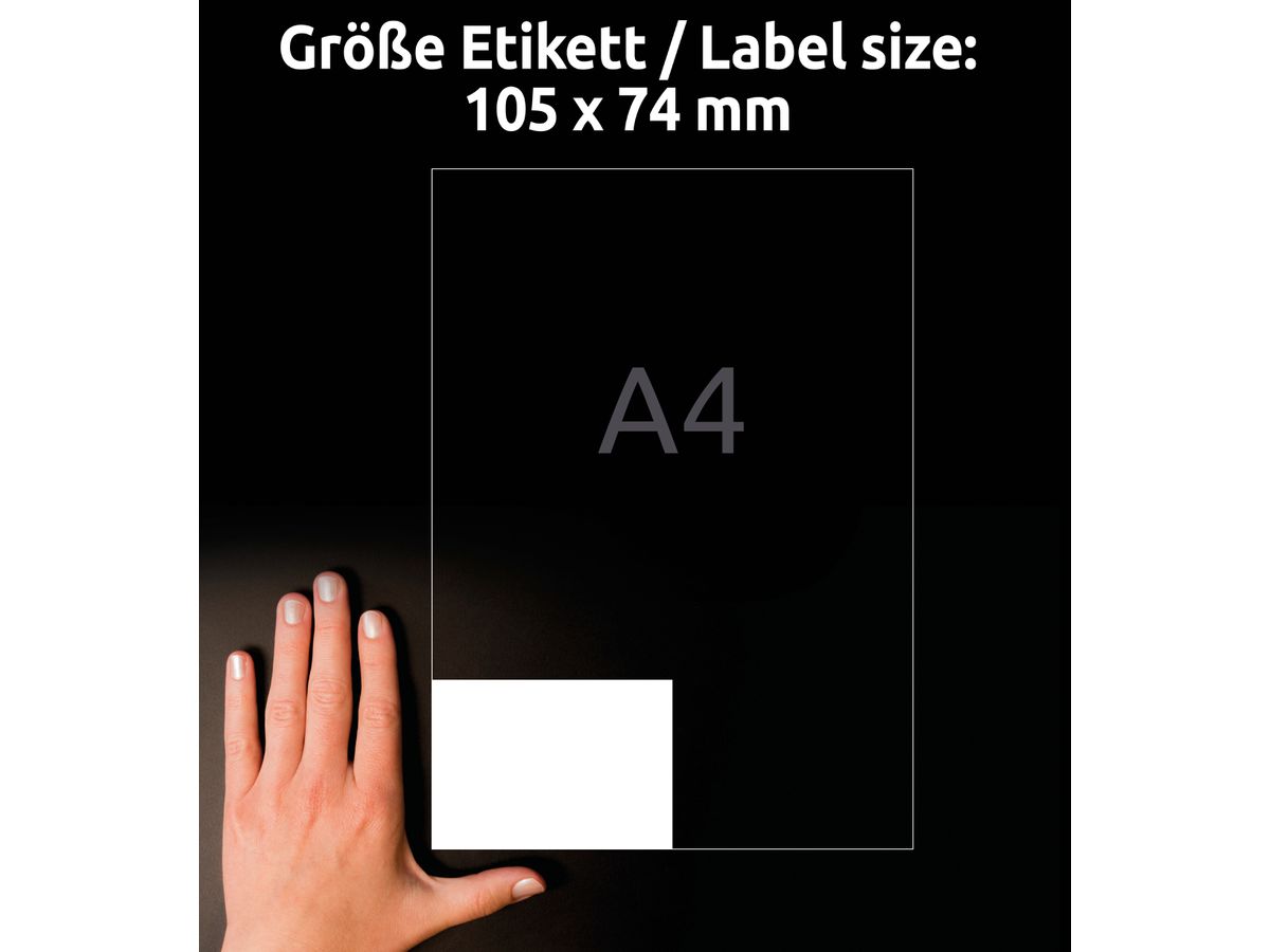 AVERY ZWECKFORM Etichette 105x74mm 3427-200 bianco 1760 pz./200+20 fogli (4004182249598)