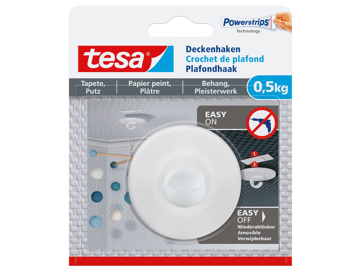 TESA Deckenhaken bis 0,5kg 77781-00000 Tapete & Putz (4042448537171)
