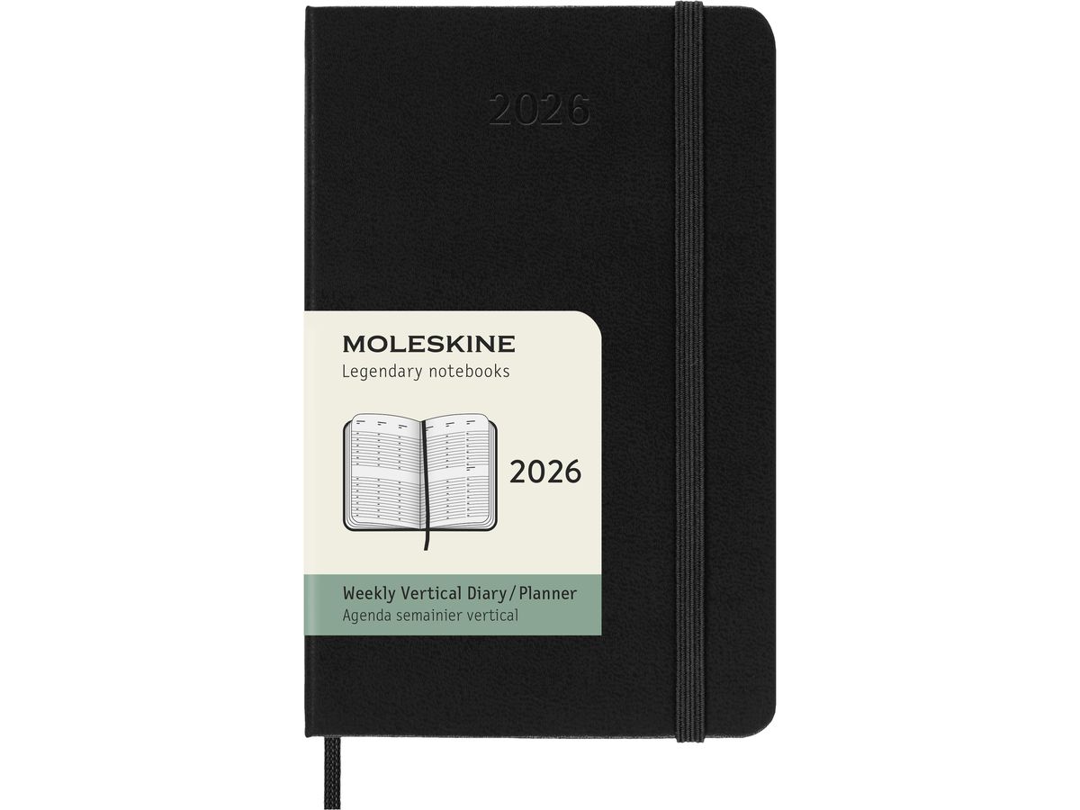 MOLESKINE Agenda Classic Pocket 2026 DHB12WV2Y26 1W/2S schwarz HC 9x14cm (8056999275310)