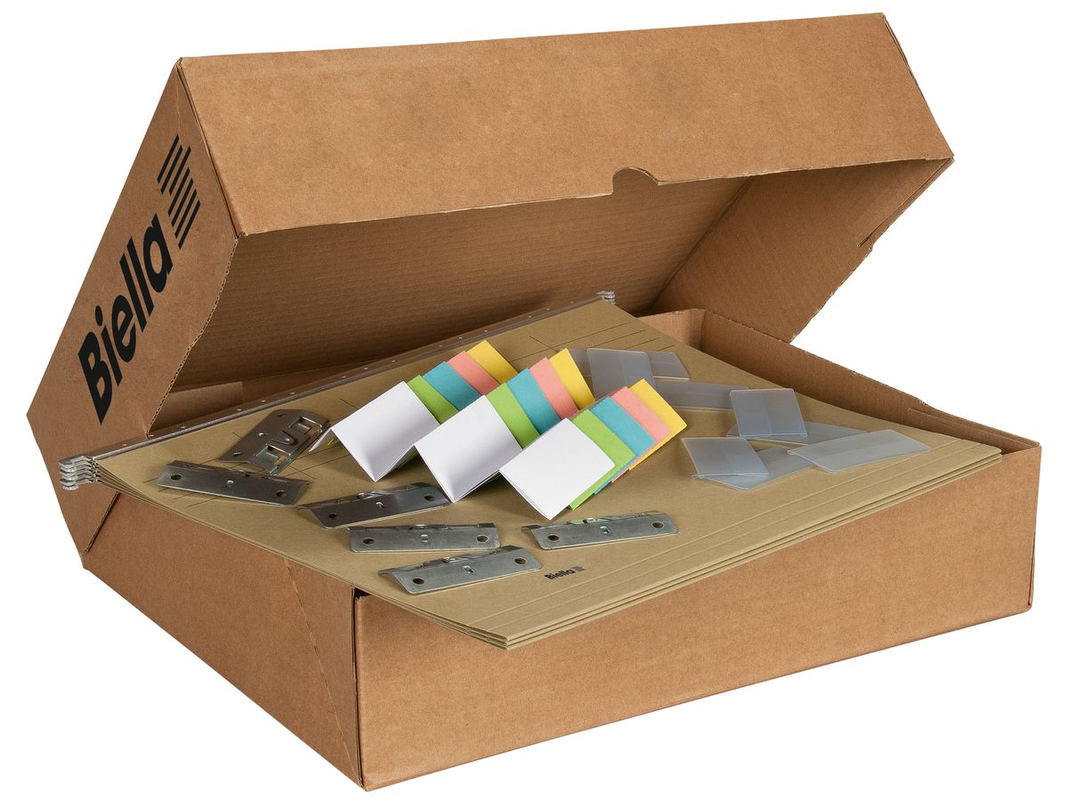 BIELLA Cartelle sosp. A4 27025600U olive 32x26cm 25 pcs. (7611365218363)