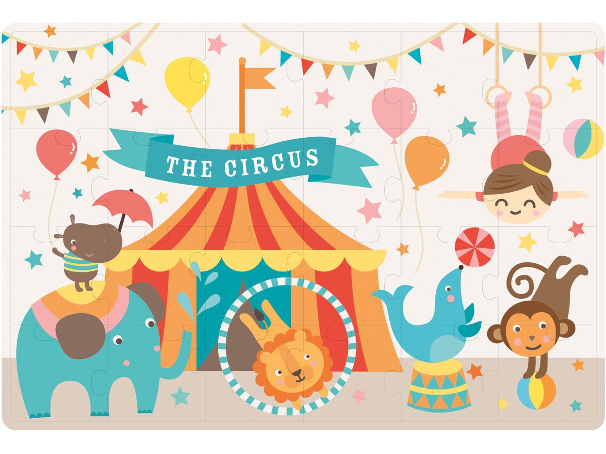 APLI KIDS Puzzle del circo 8x8cm 14407 Scatola di metallo 24 pezzi (8410782144076)