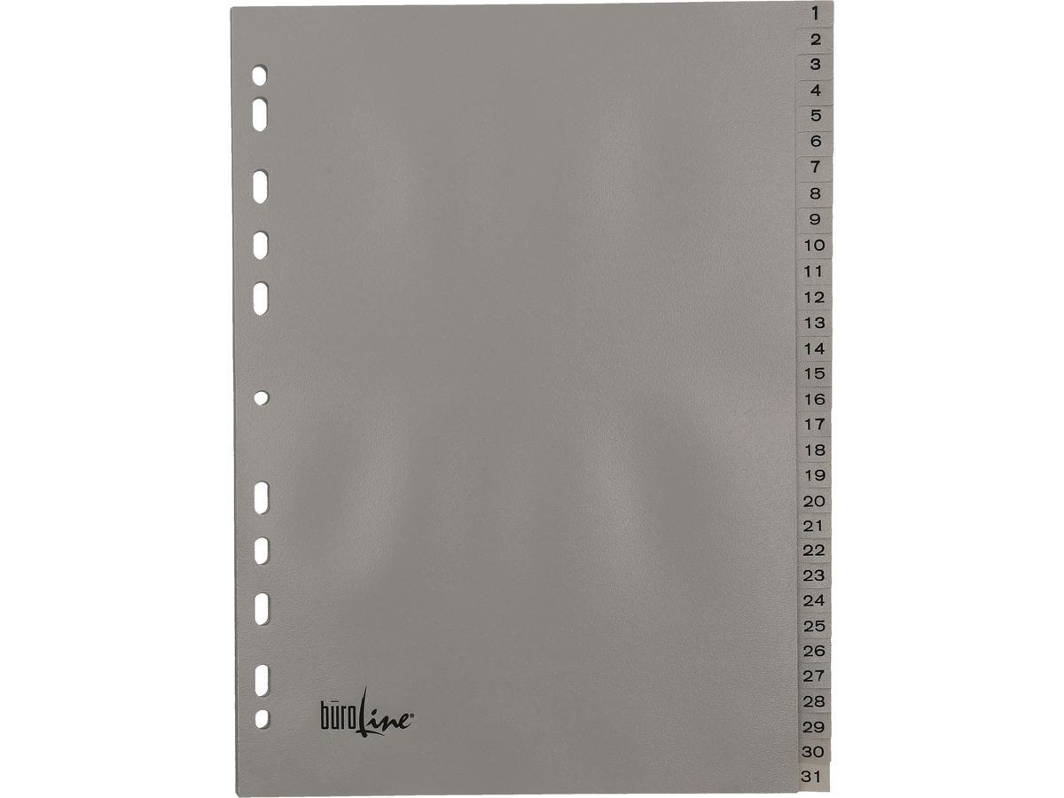 BÜROLINE Répertoires PP A4 40945 gris 1-31 (7612532058157)