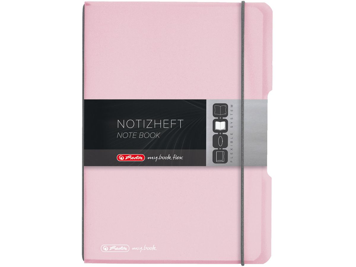 HERLITZ my.book flex A5 11408622 Rosé 40 Bl.kariert (4008110511771)