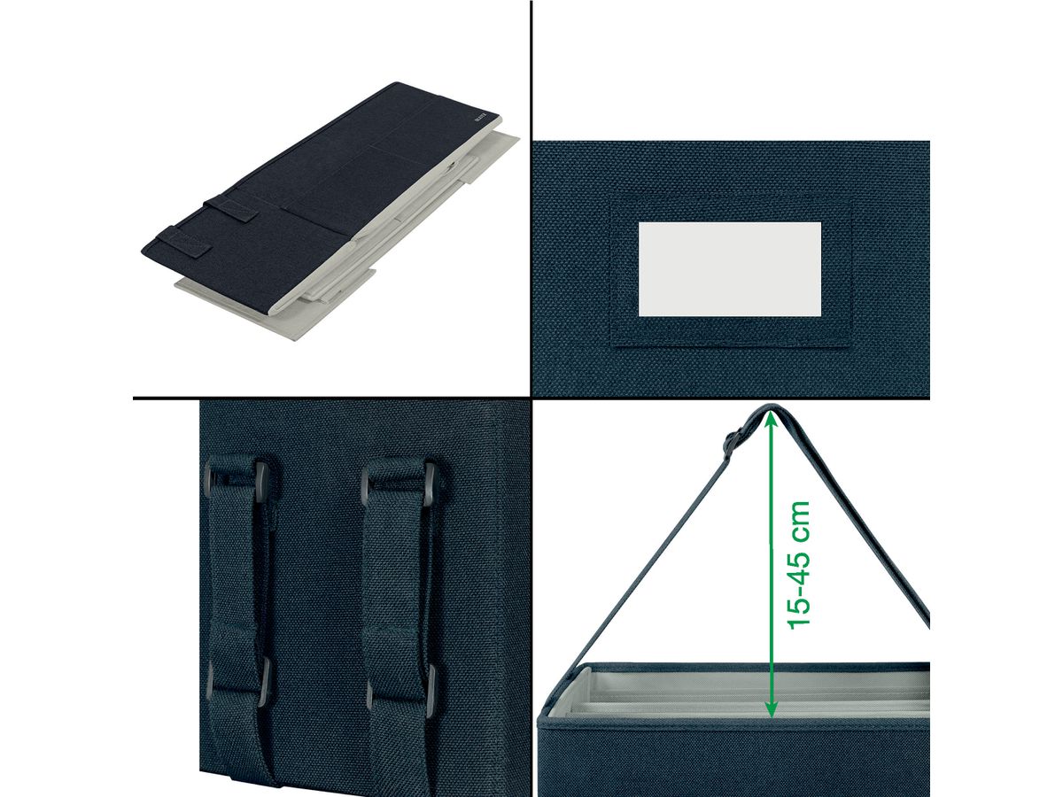 LEITZ Hot Desk Stofftasche 6444-00-89 samtgrau 3 Fächer 46.5x21x20cm (4002432134625)