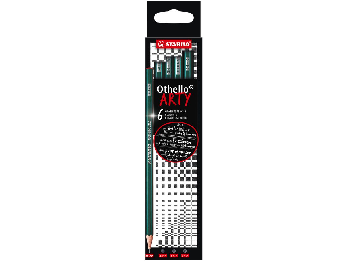 STABILO Bleistifte Othello Arty Hard 282/6-21-2-2 4H, 3H, 2H 6 Stück (4006381567022)