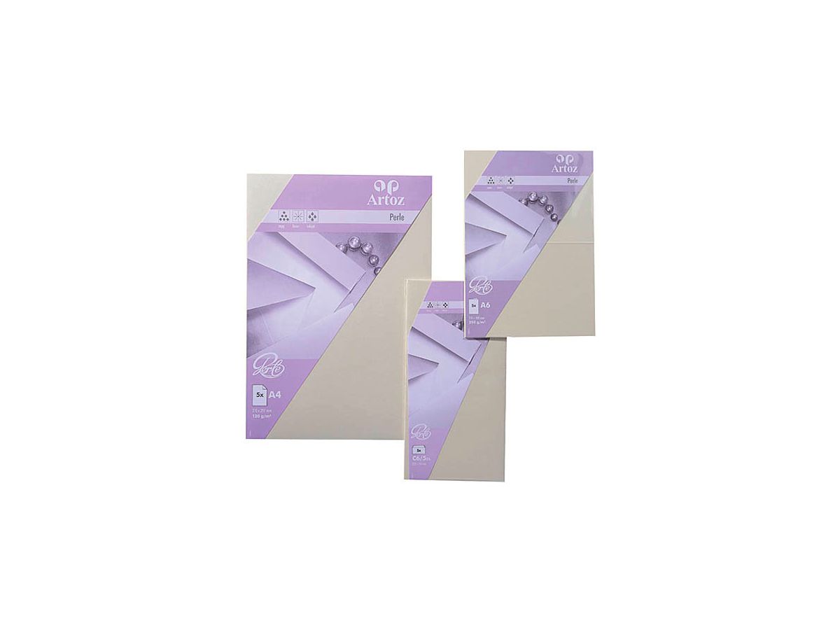 ARTOZ Karten Perle B6 118362262 290g, weiss 5 Blatt (7612450534849)