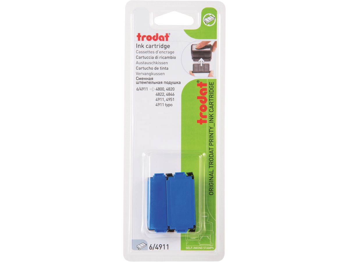 TRODAT Tampon encreur 6/4911EKBLB bleu 2 pcs. (9008056834212)