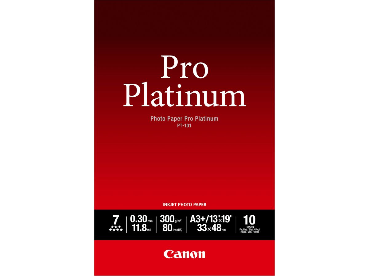 CANON Pro Platinum Photo Paper A3+ PT101A3+ InkJet glossy 300g 10 Blatt (4960999575308)