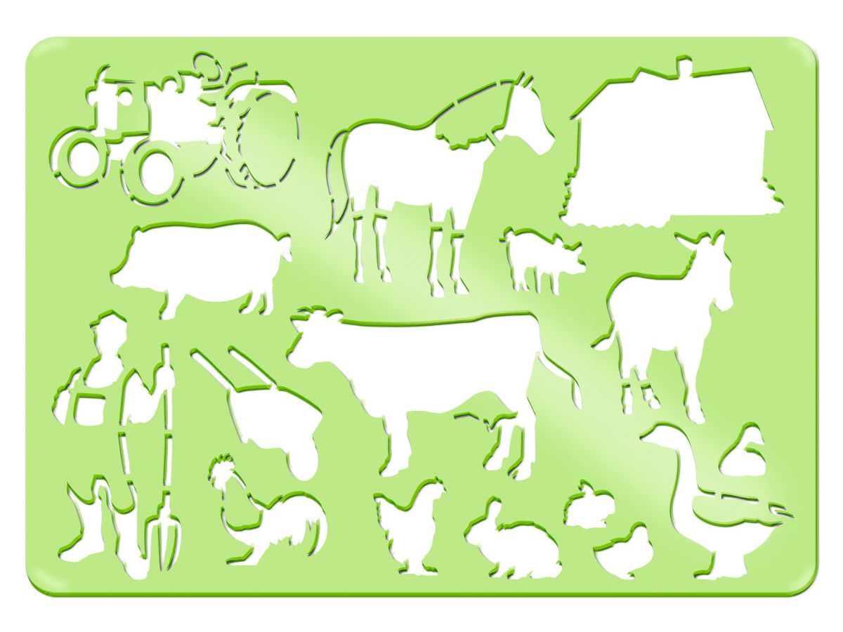 URSUS Chablon Set 3 Animals 44100003 26.8x18.9x0.2cm 6 pcs. (4008525238959)