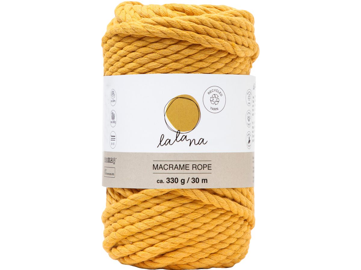 I AM CREATIVE Macrame Rope 6205.1 mustard, 5mm, 330g (7640415811070)