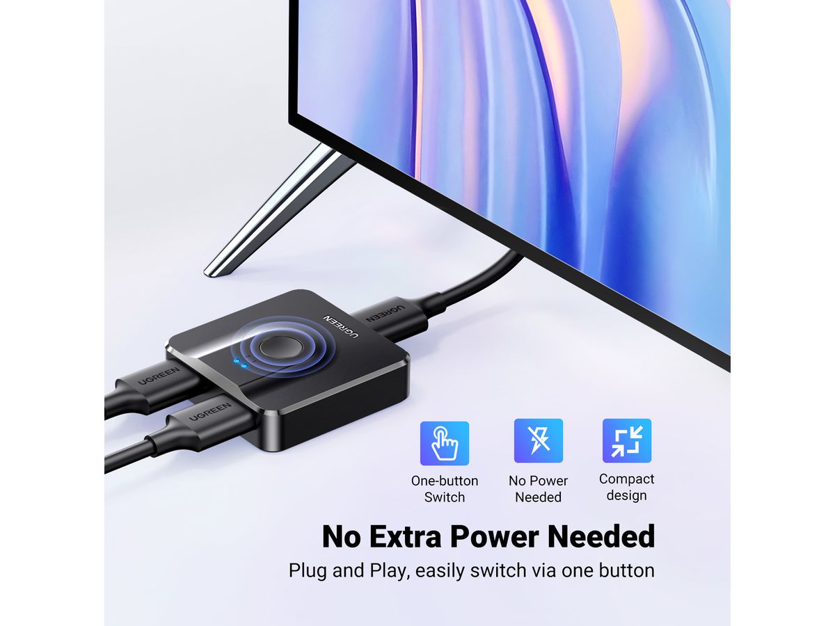 UGREEN Bi-Directional Switcher 50966 HDMI 2.0 2x1 (6957303859665)