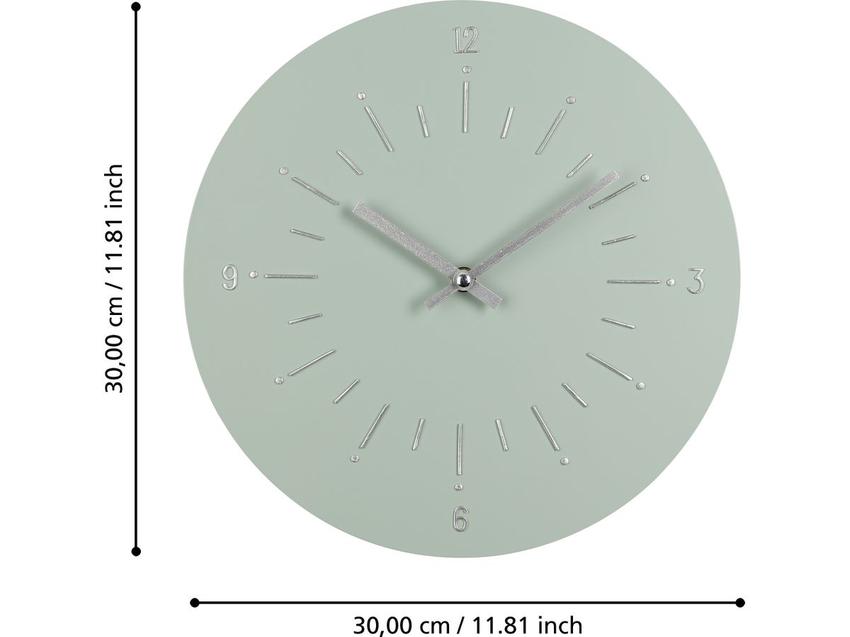 EGLO Wanduhr Takahagi 30cm 425511 mint/silber (9008606267477)