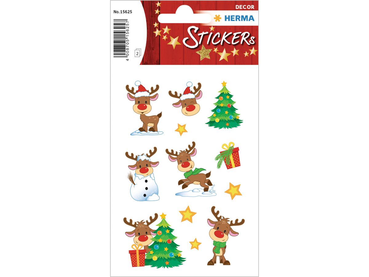 HERMA Sticker Weihnachten 15625 bunt 24 Stück/2 Blatt (4008705156257)